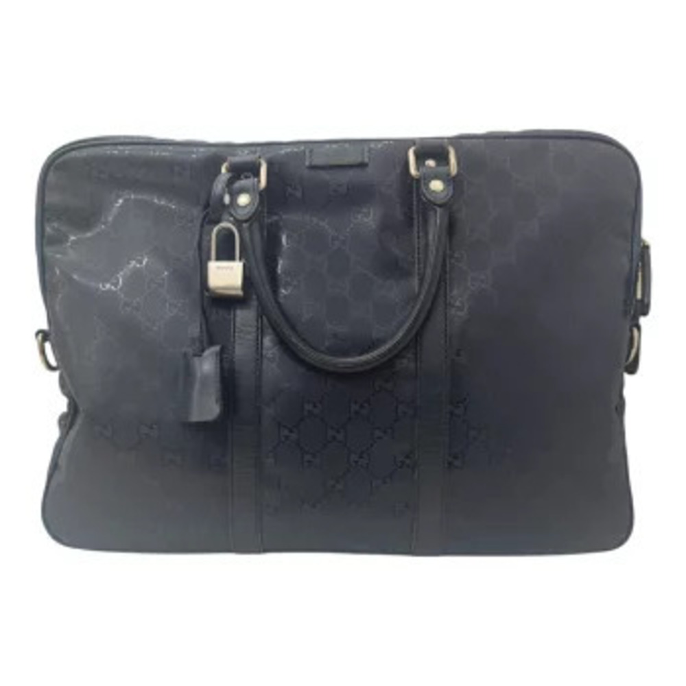 GUCCI GG Imprime Briefcase Business Bag Navy Blue